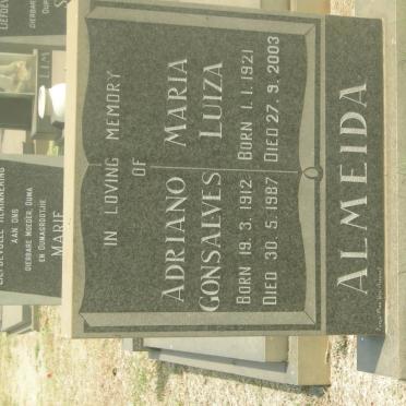ALMEIDA Adriano Gonsalves 1912-1987 &amp; Maria Luiza 1921-2003
