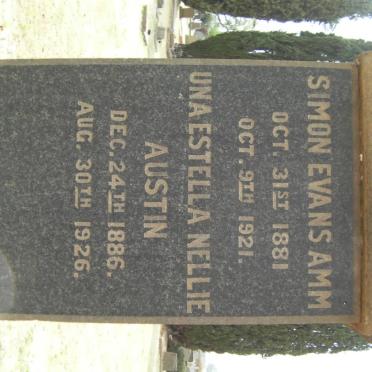 AMM Simon Evans 1881-1921 &amp; Una Estella Nellie AUSTIN 1886-1926