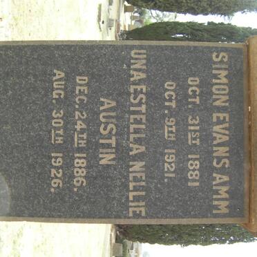 AMM Simon Evans 1881-1921 &amp; Una Estella Nellie AUSTIN 1886-1926
