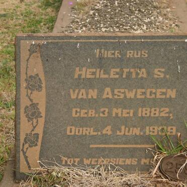 ASWEGEN Heiletta S., van 1882-1939