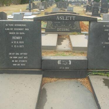 ASLETT Henry 1928-1977 &amp; Gwen GOUWS 1931-