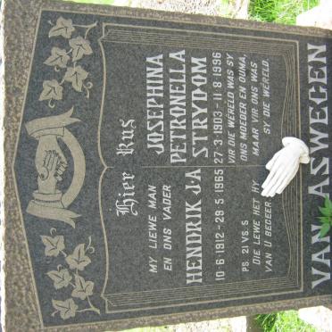 ASWEGEN Hendrik J.A., van 1912-1965 &amp; Josephina Petronella STRYDOM 1903-1996