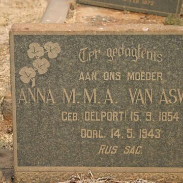 ASWEGEN Anna M.M.A., van nee DELPORT 1854-1943