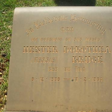 BRUCE Hester Dorothea nee DU TOIT 1905-1964