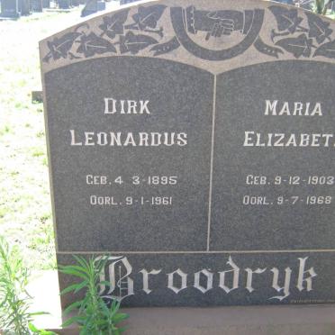 BROODRYK Dirk Leonardus 1895-1961 &amp; Maria Elizabeth 1903-1968