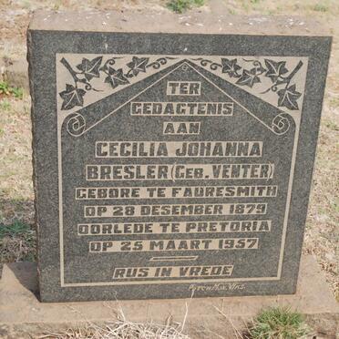 BRESLER Cecilia Johanna nee VENTER 1879-1957