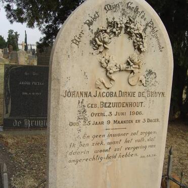 BRUYN Johanna Jacoba Dirkie, de nee BEZUIDENHOUT -1906