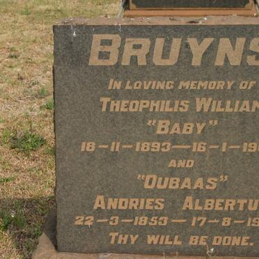 BRUYNS Andries Albertus 1853-1936 :: BRUYNS Theophilis William 1893-1960