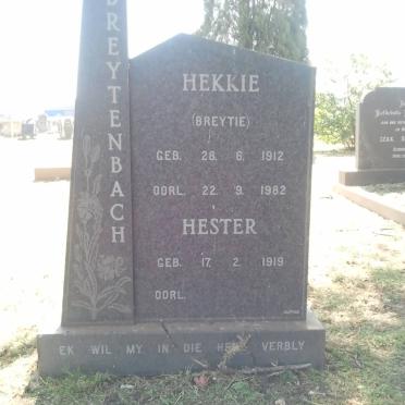 BREYTENBACH Hekkie 1912-1982 &amp; Hester 1919-