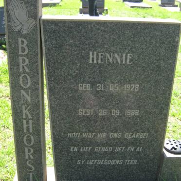 BRONKHORST Hennie 1928-1989