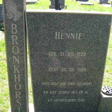 BRONKHORST Hennie 1928-1989