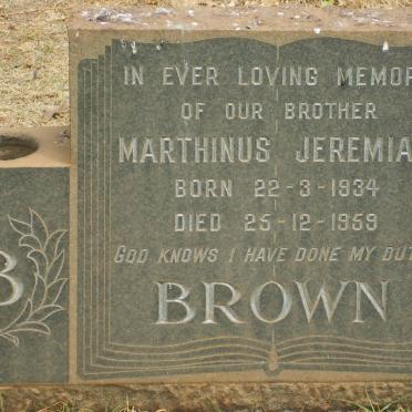 BROWN Marthinus Jeremias 1934-1959