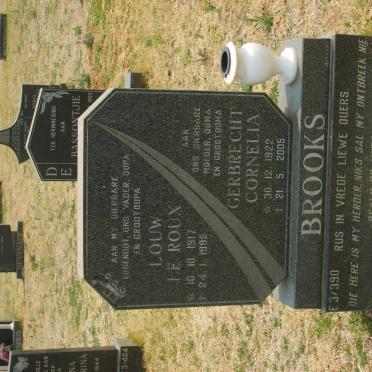 BROOKS Louw Le Roux 1917-1995 &amp; Gerbrecht Cornelia 1922-2005