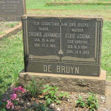 BRUYN Theunis Johannes, de 1881-1966 &amp; Elsie Josina VORSTER 1884-1928