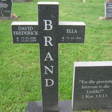 BRAND David Frederick 1940-2005 &amp; Ella 1944-