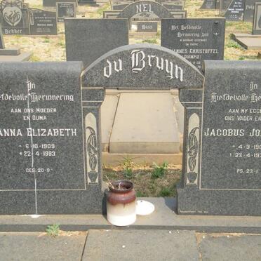 BRUYN Jacobus Johannnes, du 1909-1976 &amp; Anna Elizabeth 1909-1993 
