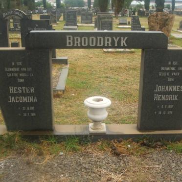 BROODRYK Johannes Hendrik 1907-1978 &amp; Hester Jacomina 1919-1978