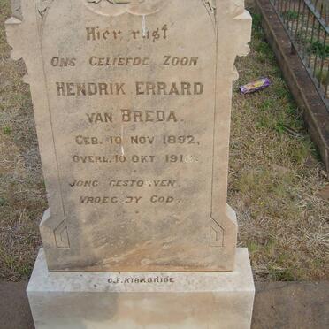 BREDA Hendrik Errard, van 1892-1918