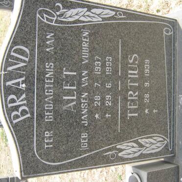 BRAND Tertius 1939- &amp; Alet JANSEN VAN VUUREN 1937-1993