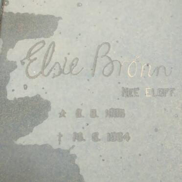BRÖNN Elsie nee ELOFF 1906-1984