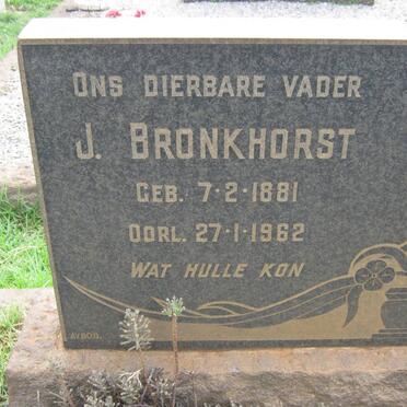 BRONKHORST J. 1881-1962 &amp; E.M.J. 1888-