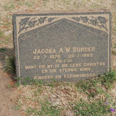 BURGER Jacoba A.W. 1878-1963