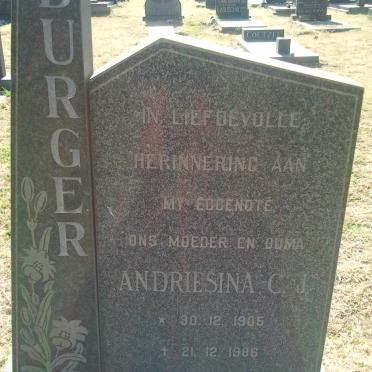 BURGER Andriesina C.J. 1905-1986