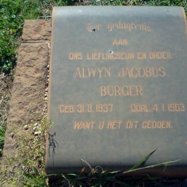 BURGER Alwyn Jacobus 1937-1963