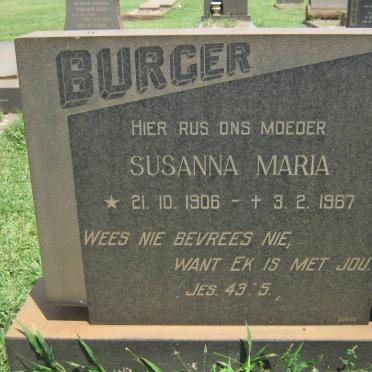 BURGER Susanna Maria 1906-1967
