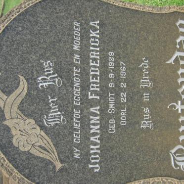 BUITENDAG Johanna Fredericka ne SMIDT 1939-1967