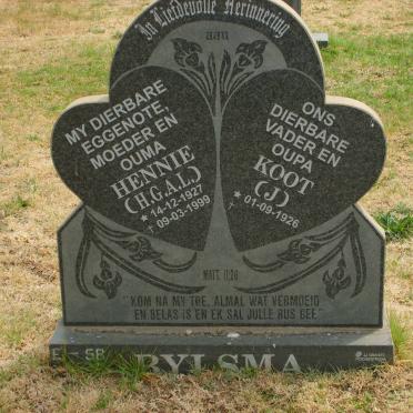BYLSMA J. 1926- &amp; H.G.A.L. 1927-1999 