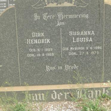 BANK Dirk Hendrik, van der 1889-1968 &amp; Susanna Louisa MYBURGH 1886-1979