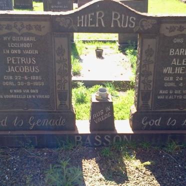 BASSON Petrus Jacobus 1885-1959 &amp; Barbara Aletta Wilhelmina 1899-1972