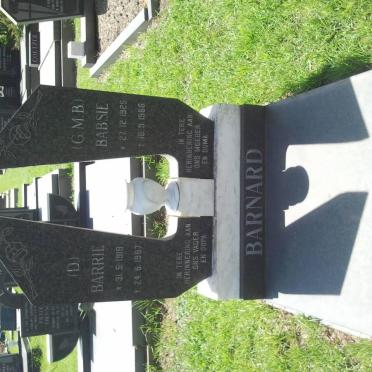 BARNARD D. 1919-1987 &amp; G.M.B. 1925-1986
