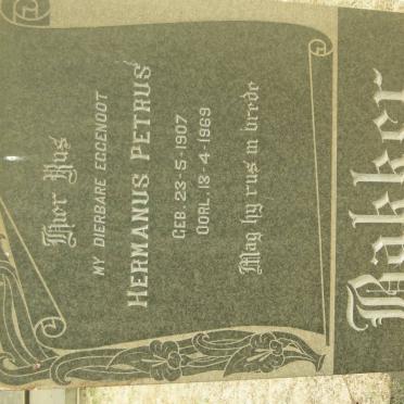 BAKKER Hermanus Petrus 1907-1969