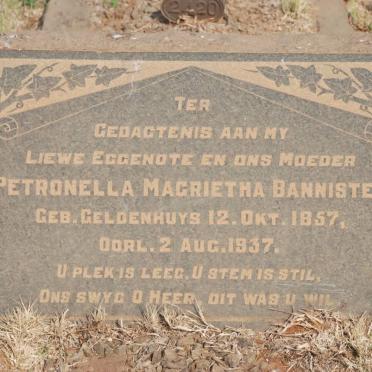BANNISTER Petronella Magrietha nee GELDENHUYS 1857-1937