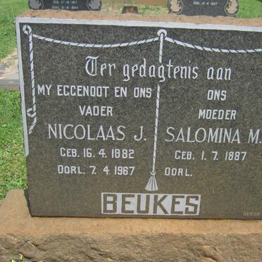 BEUKES Nicolaas J. 1882-1967 &amp; Salomina M. 1887-