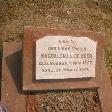 BEER Magdalena G., de nee BOSMAN 1857-1946