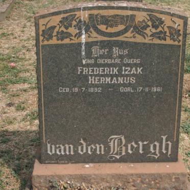 BERGH Frederik Izak Hermanus, van den 1892-1961