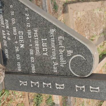 BEER Coen, de 1913-1998 &amp; Lucy PISTORIUS 1913-1985