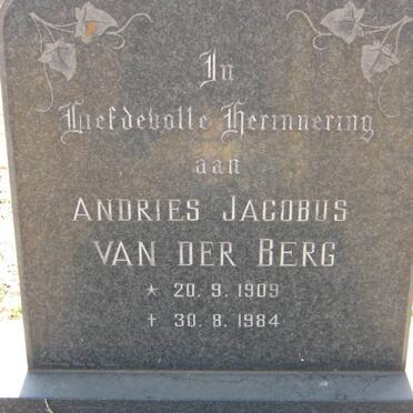 BERG Andries Jacobus, van der 1909-1984