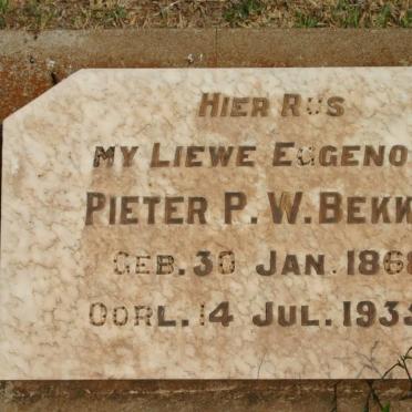 BEKKER Pieter P.W. 1868-1935