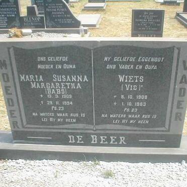 BEER Wiets, de 1908-1983 &amp; Maria Susanna Margaretha 1909-1994