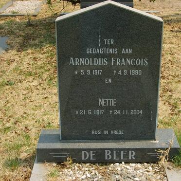 BEER Arnoldus Francois, de 1917-1990 &amp; Nettie 1917-2004