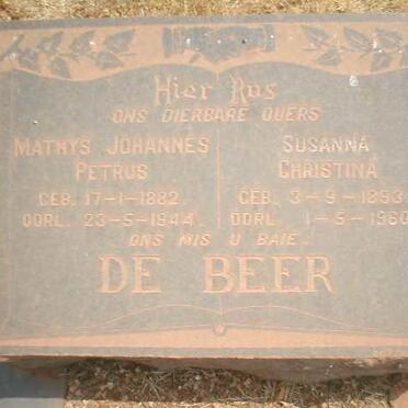 BEER Mathys Johannes Petrus, de 1882-1944 &amp; Susanna Christina 1893-1960