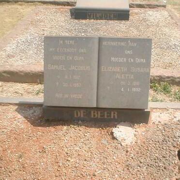 BEER Samuel Jacobus, de 1912-1957 &amp; Elizabeth Susara Aletta 1918-1992