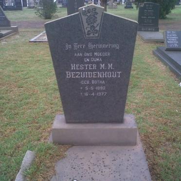 BEZUIDENHOUT Hester M.M. nee BOTHA 1892-1977