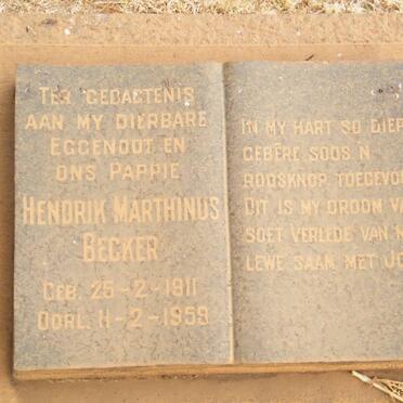 BECKER Hendrik Marthinus 1911-1959
