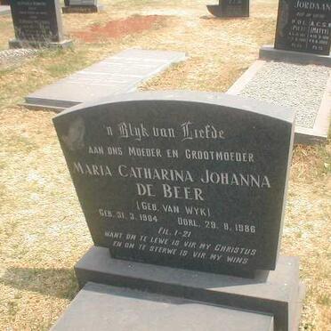 BEER Maria Catharina Johanna, de nee VAN WYK 1904-1986