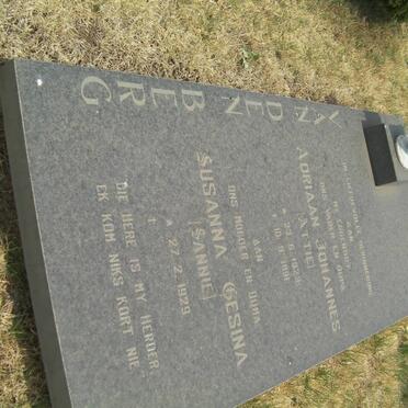 BERG Ariaan Johannes, van den 1923-1991 &amp; Susanna Gesina 1929-